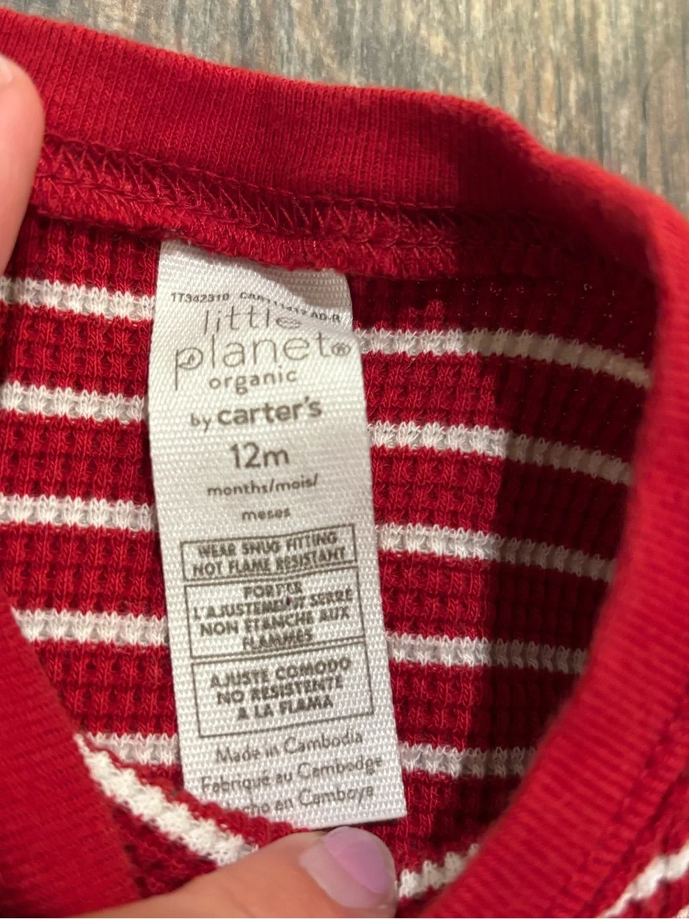 Carter's Red and White Striped Two-Piece Pajama Set